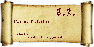 Baros Katalin névjegykártya