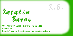 katalin baros business card